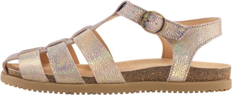 Nature Footwear Metallic Suède Sandaal Multicolor Stijl Multicolor Dames