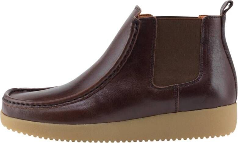 Nature Footwear Pull Up Leren Laars Koffie Brown Dames