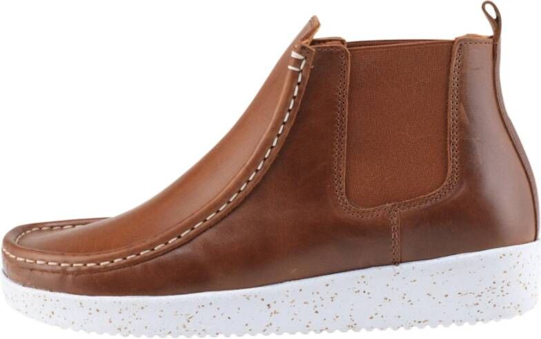 Nature Footwear Pull Up Leren Laars Tabak Brown Dames