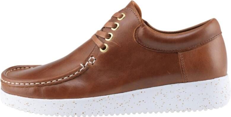 Nature Footwear Pull Up Leren Schoenen Tabak Brown Dames