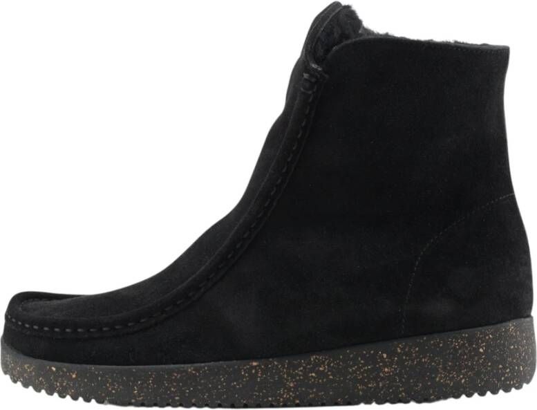 Nature Footwear Warmgevoerde Suède Laars Zwart Black Dames