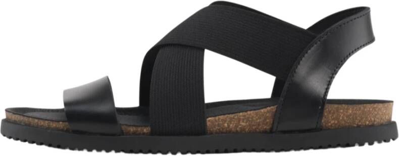 Nature Footwear Zwarte Leren Sandaal 1105-040-002 Black Dames