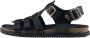 Nature Footwear Zwarte Leren Sandaal 1107-040-002 Black Dames - Thumbnail 1