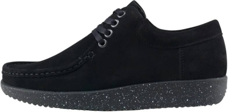 Nature Footwear Zwarte Suède Schoenen met Bijpassende Zool Black Dames