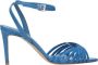 Ncub Blauwe Leren Sandalen met 12cm Hak Blue Dames - Thumbnail 1