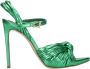 Ncub Groene Leren Sandalen met Enkelband Green Dames - Thumbnail 1