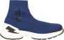 Neil Barrett Blauwe textielvoering sneaker met Bolt Sock en zijlogo Blauw Heren - Thumbnail 1