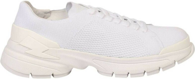 Neil Barrett Witte Bolt Sneakers van Technische Stof White Heren