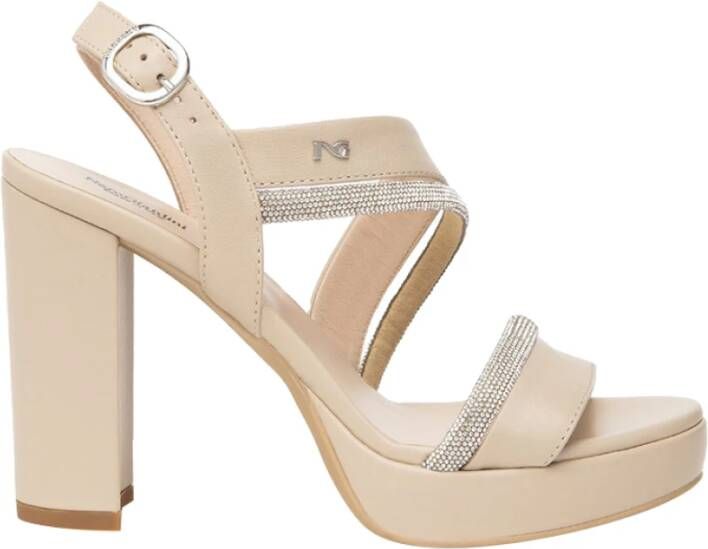 Nerogiardini Beige Hoge Hak Sandalen Beige Dames