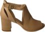 Nerogiardini Beige Leren Enkellaarzen met 7cm Hak Beige Dames - Thumbnail 3