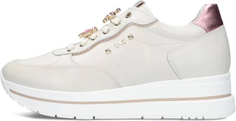 Nero Giardini 512907 Sneakers Leren Sneaker Dames Beige