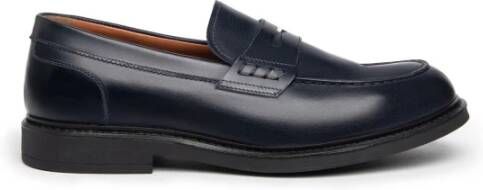 Nerogiardini Blauwe Leren Herenloafers met Band Blue Heren