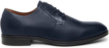 Nerogiardini Blauwe leren veterschoenen Blue Heren