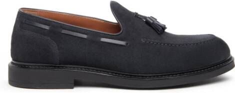 Nerogiardini Blauwe Suède Loafers met Kwastjes Blue Heren