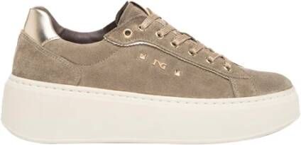 Nerogiardini Bruine Dames Sneakers Stijlvol Comfort Beige Dames