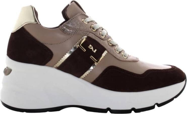 Nerogiardini Leren Damessneakers Comfort en Stijl Brown Dames