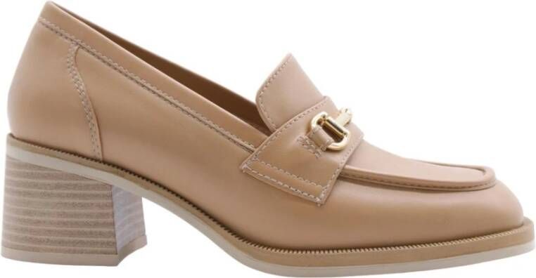 Nerogiardini Elegant Chapman Moccasin Heels Brown Dames