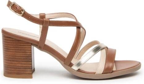 Nerogiardini Elegant Cognac Sandal Brown Dames