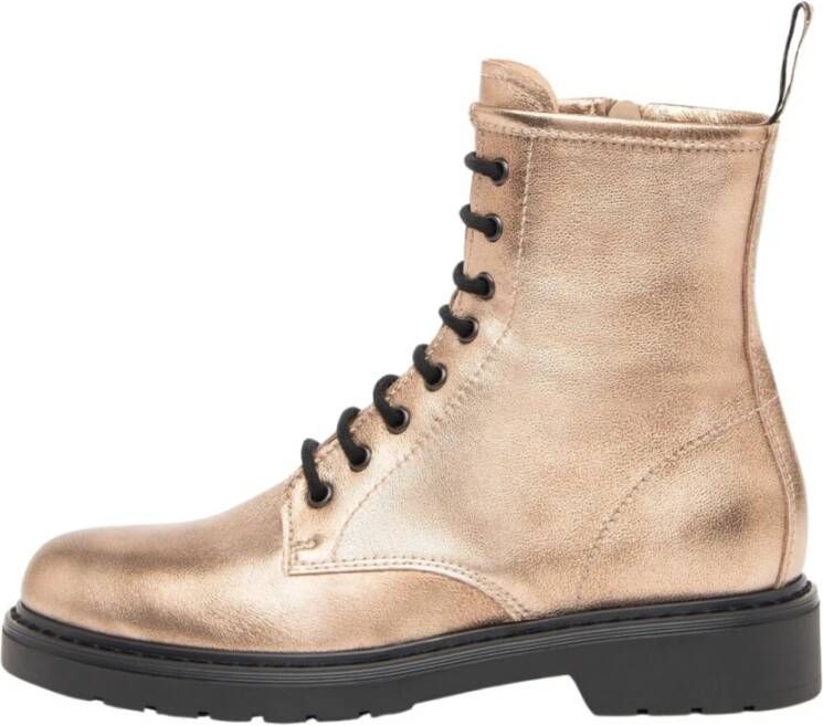 Nerogiardini Elegante Gouden Dames Veterschoenen Yellow Dames