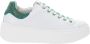 Nerogiardini Groene Leren Sneakers met Strass Detail White Dames - Thumbnail 1