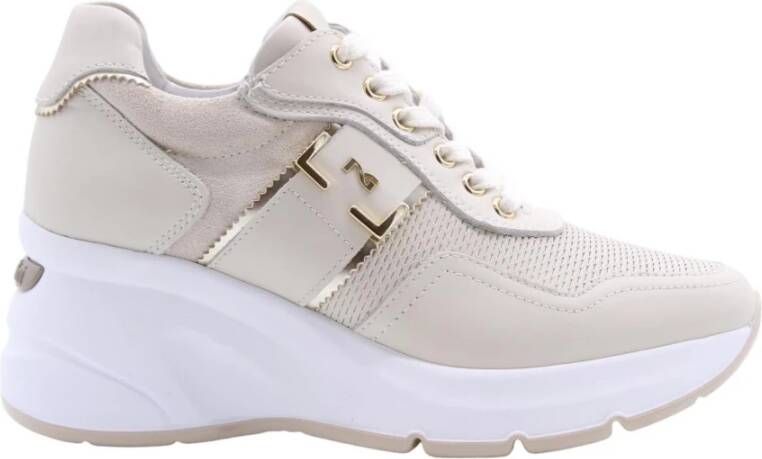 Nerogiardini Enya Sneaker Stijlvol en Comfortabel Beige Dames