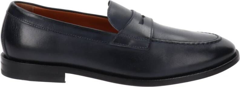 Nerogiardini Heren Leren Loafers Blue Heren