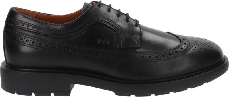 Nerogiardini Heren leren veterschoenen Black Heren