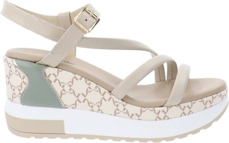 Nerogiardini Hoge Hak Leren Sandalen Beige Dames