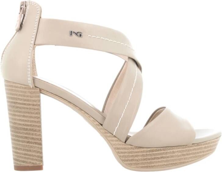 Nerogiardini Hoge hak sandalen voor vrouwen Beige Dames