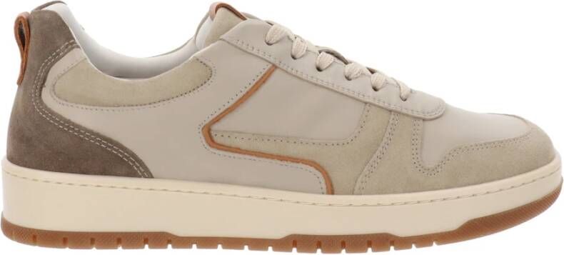 Nerogiardini Hoogwaardige leren sneakers Beige Heren