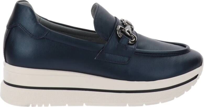 Nerogiardini Leren Dames Loafers Blue Dames