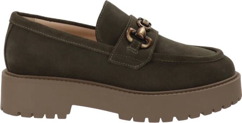 Nerogiardini Leren Dames Loafers Elegant Comfortabel Green Dames