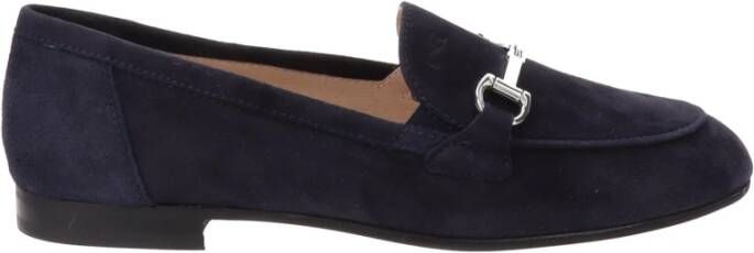 Nerogiardini Leren Dames Loafers Slip-On Stijl Blue Dames