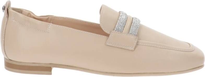 Nerogiardini Leren Dames Mocassins Beige Dames