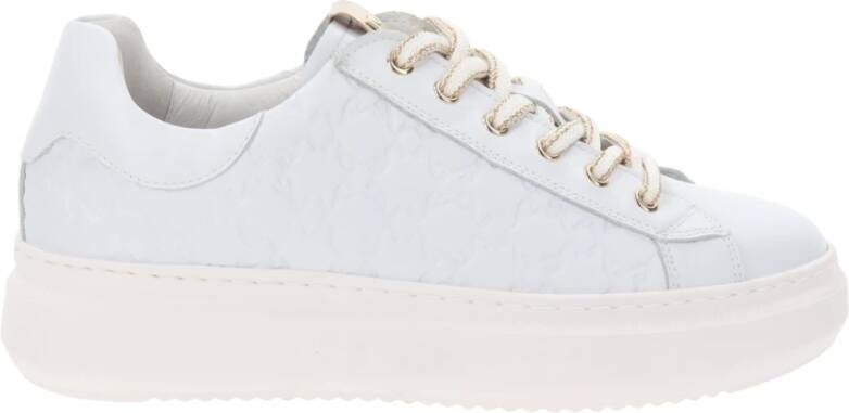 Nerogiardini Leren Dames Sneakers met Vetersluiting White Dames