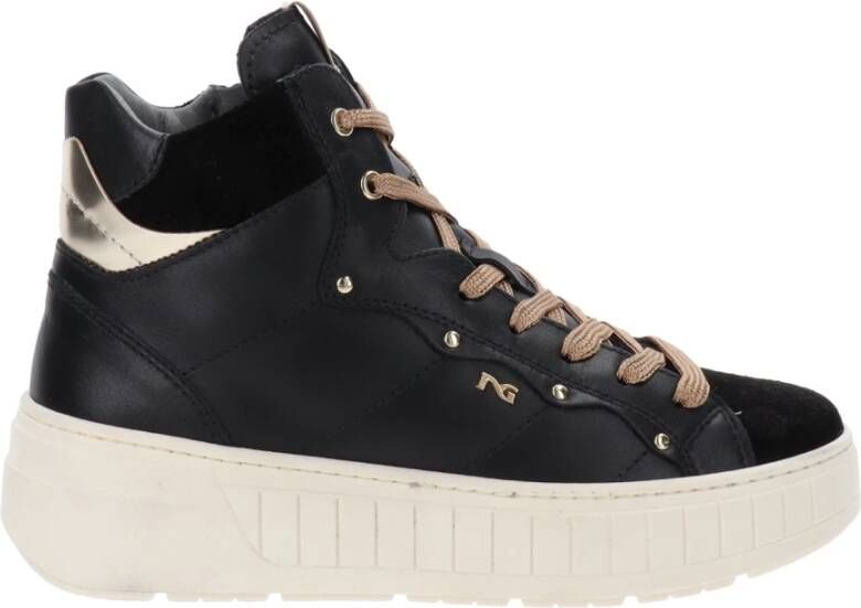 Nerogiardini Leren Dames Sneakers Modern Veelzijdig Black Dames