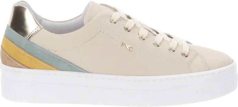 Nerogiardini Leren Dames Sneakers Stijlvol Comfort Beige Dames