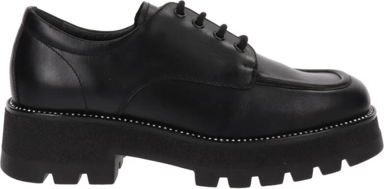 Nerogiardini Leren Dames Veterschoenen Black Dames