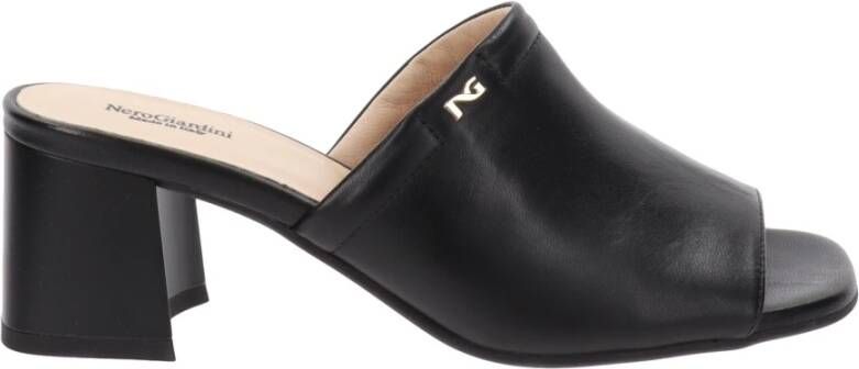 Nerogiardini Leren Damesandalen Slip-On Sluiting Black Dames