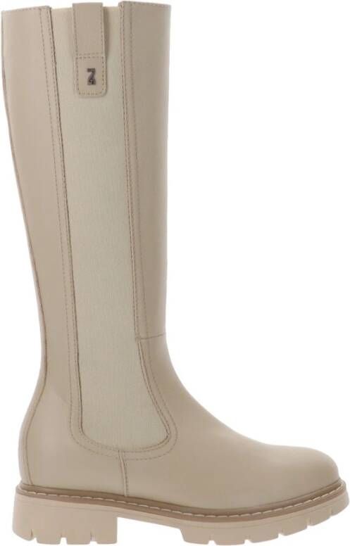 Nerogiardini Leren Dameslaarzen Stijlvol Comfort Beige Dames