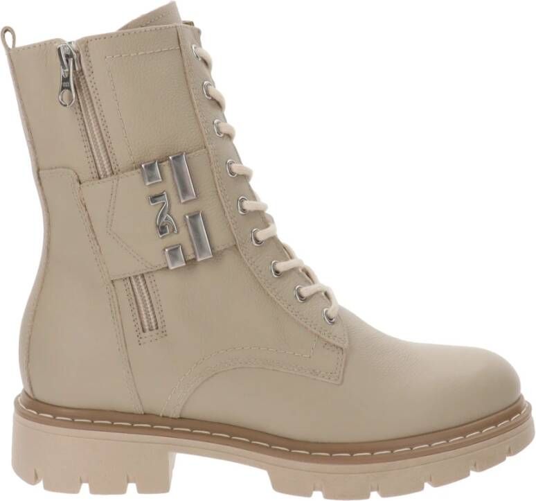 Nerogiardini Leren Enkellaarzen voor Modeliefhebbers Beige Dames