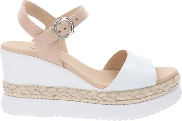 Nerogiardini Witte Leren Sandalen Stijlvol Ontwerp White Dames