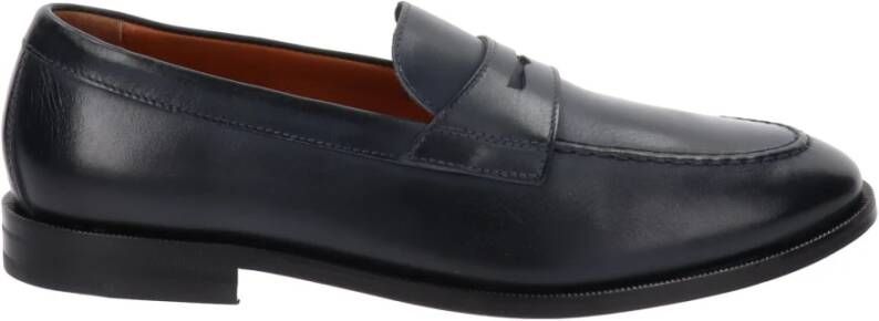 Nerogiardini Leren Heren Instappers Slip-On Stijl Blue Heren