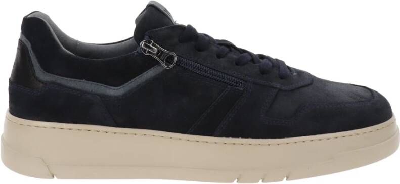 Nerogiardini Leren Heren Sneakers Casual Stijl Blue Heren