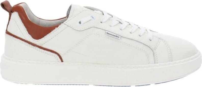 Nerogiardini Leren Heren Sneakers Comfort Stijl White Heren