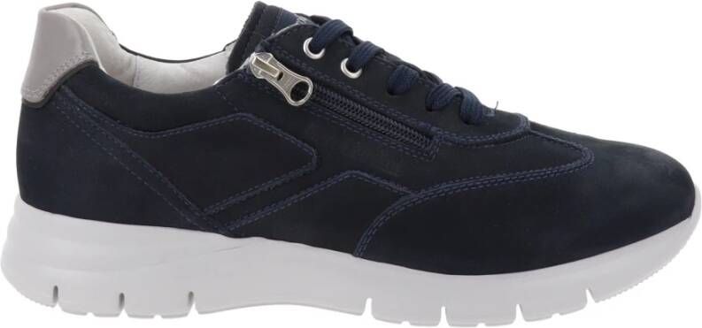 Nerogiardini Leren Heren Sneakers Elegant Comfortabel Blue Heren