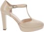 Nerogiardini Leren Hoge Hakken Elegante Stijl Beige Dames - Thumbnail 1