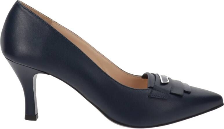 Nerogiardini Leren Hoge Hakken Schoenen Elegant Comfort Blue Dames