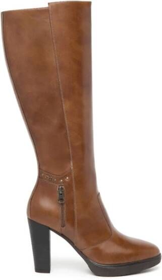 Nerogiardini Leren Dameslaarzen Elegant Comfortabele Stijl Brown Dames