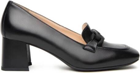 Nerogiardini Leren loafers met ketting accessoire Black Dames